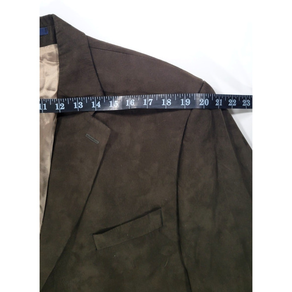 Ralph Lauren Brown Faux Suede Mens 42R Blazer Sport Coat Dillards Made in Canada - Picture 6 of 9